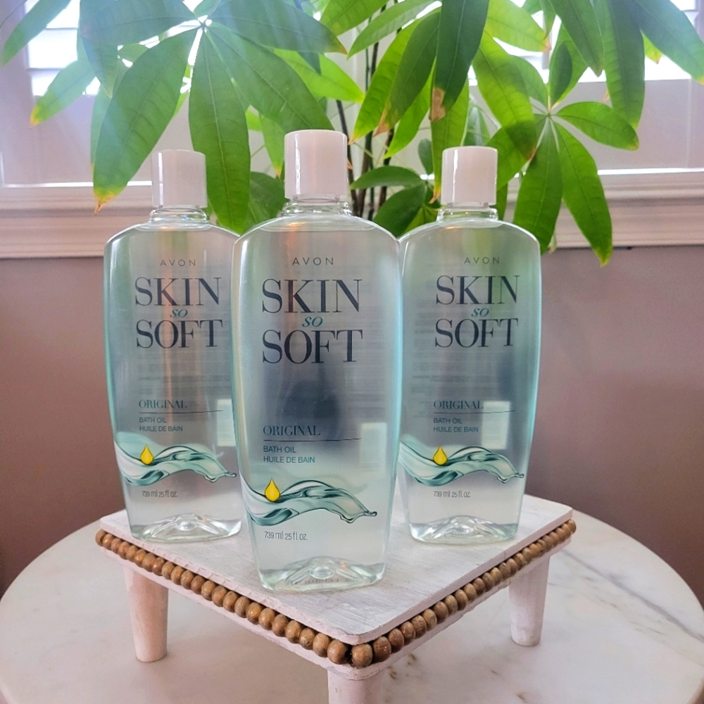 Avon NEW Skin So Soft Original bath oil 25oz x3 bottles . Free gift with purchas